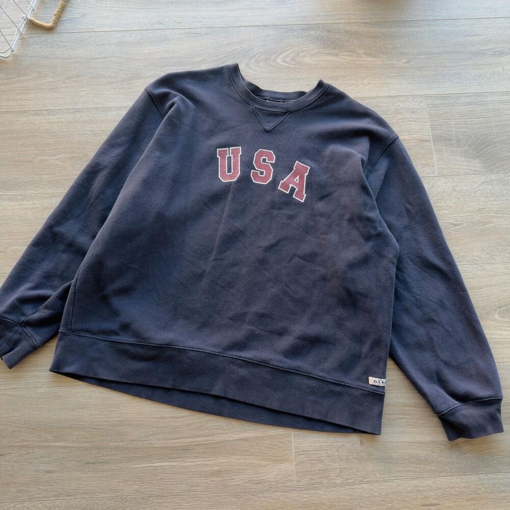 Old Navy 90's Vintage Men's Large Blue & Red USA Sweatshirt Grunge Ladcore Retro